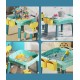 A multi-functional building block table, a large particle building puzzle for kids, is a convenient way to have fun
