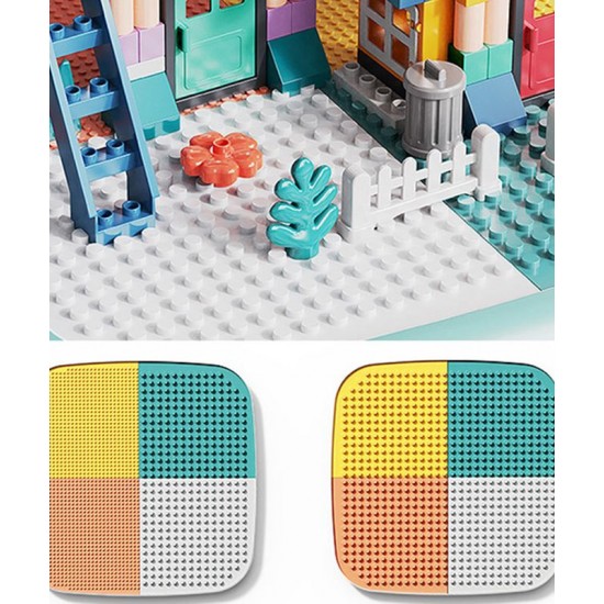 A multi-functional building block table, a large particle building puzzle for kids, is a convenient way to have fun
