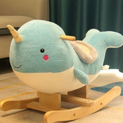 Cartoon character rocking whale toy chair, the perfect kids birthday gift rocking chair