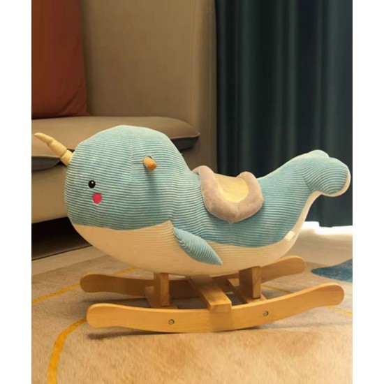 Cartoon character rocking whale toy chair, the perfect kids birthday gift rocking chair