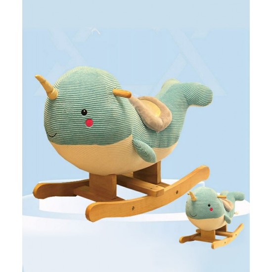 Cartoon character rocking whale toy chair, the perfect kids birthday gift rocking chair