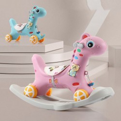Toy Trojan horse, children's rocking toy horse, multi-functional use, baby birthday gift toy rocking horse