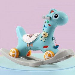 Toy Trojan horse, children's rocking toy horse, multi-functional use, baby birthday gift toy rocking horse