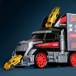 Exciting minutes with container truck, toy car for children who unleash their imaginations