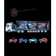 Electric remote control toy car for boys, flatbed trailer with forklift, car transporter garbage transport truck