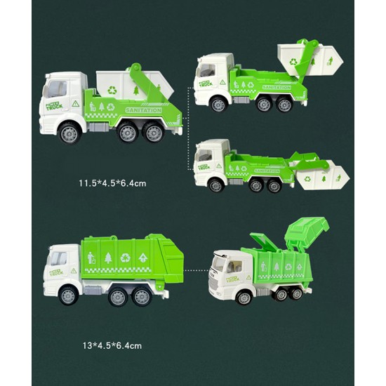 Electric remote control toy car for boys, flatbed trailer with forklift, car transporter garbage transport truck