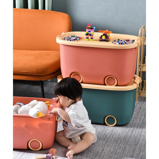 Toy storage basket, plastic toy storage box, large baby toys storage basket, portable box