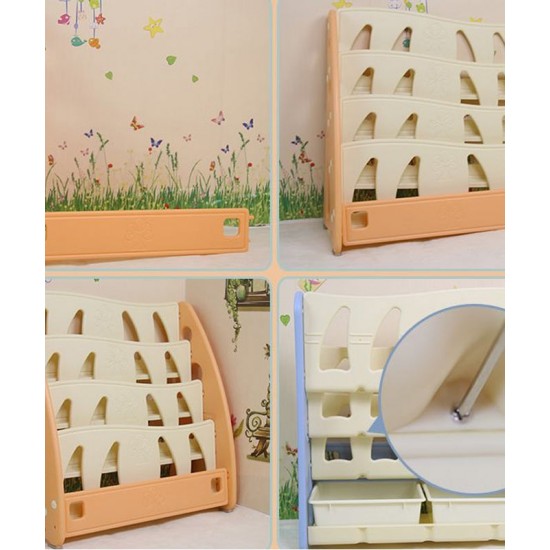 Children's plastic bookshelf, picture book storage shelf, kindergarten shelf, multi-layer simple bookcase
