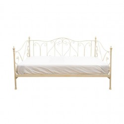 Pastoral style French retro metal daybed with white wrought iron, old leisure sofa bed