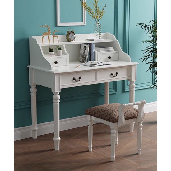 American retro solid wood desk, computer desk with bookcase combination, children's study desk, bedroom table