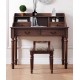 American retro solid wood desk, computer desk with bookcase combination, children's study desk, bedroom table