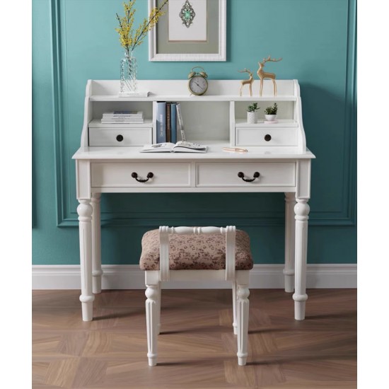 American retro solid wood desk, computer desk with bookcase combination, children's study desk, bedroom table