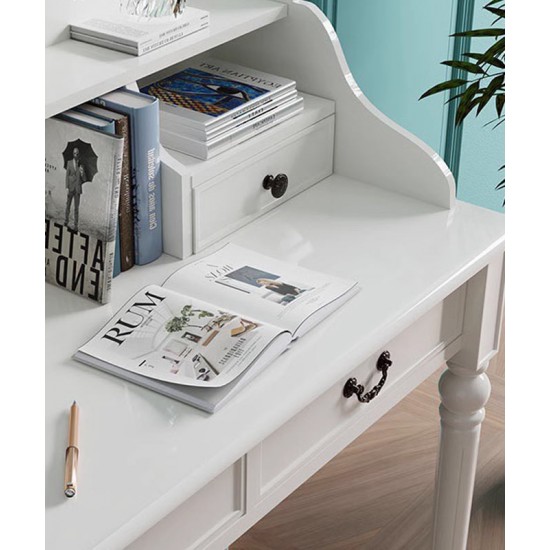 American retro solid wood desk, computer desk with bookcase combination, children's study desk, bedroom table