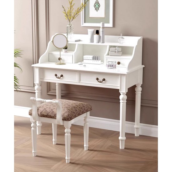 American retro solid wood desk, computer desk with bookcase combination, children's study desk, bedroom table