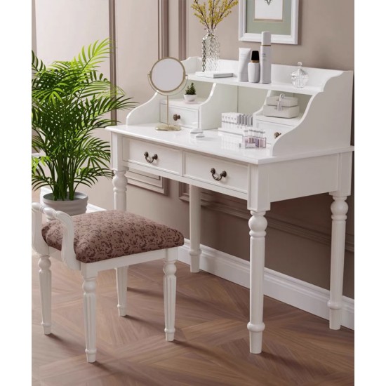 American retro solid wood desk, computer desk with bookcase combination, children's study desk, bedroom table