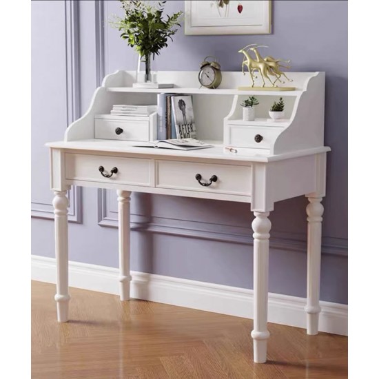 American retro solid wood desk, computer desk with bookcase combination, children's study desk, bedroom table