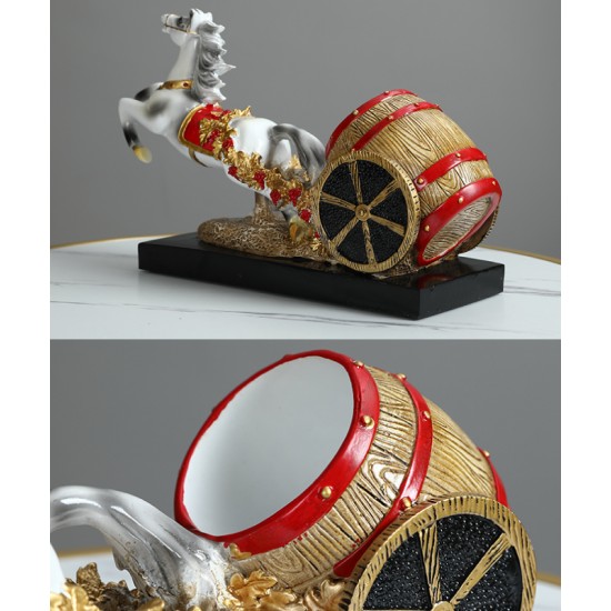 American style handcraft happy horse carriage wine rack decoration, home decoration american crafts