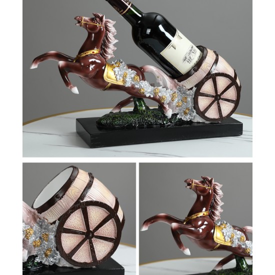 American style handcraft happy horse carriage wine rack decoration, home decoration american crafts