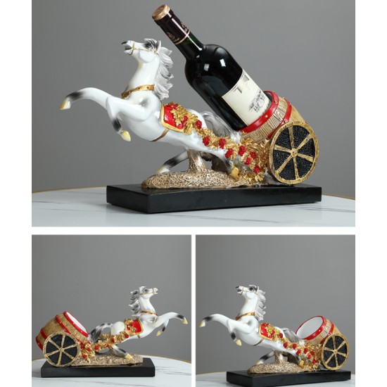 American style handcraft happy horse carriage wine rack decoration, home decoration american crafts