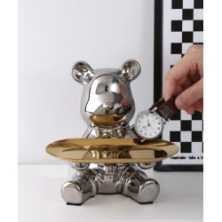 A light, luxurious bear keychain decoration for the entrance of the house, home ornament put key storage