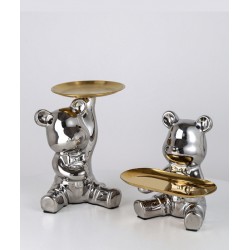 A light, luxurious bear keychain decoration for the entrance of the house, home ornament put key storage