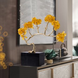 Handmade desktop wealth income symbol decor for home, Citrine fortune tree ornament entrance wine, decoration hand crafts 