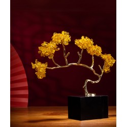 Handmade desktop wealth income symbol decor for home, Citrine fortune tree ornament entrance wine, decoration hand crafts 