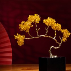 Handmade desktop wealth income symbol decor for home, Citrine fortune tree ornament entrance wine, decoration hand crafts 