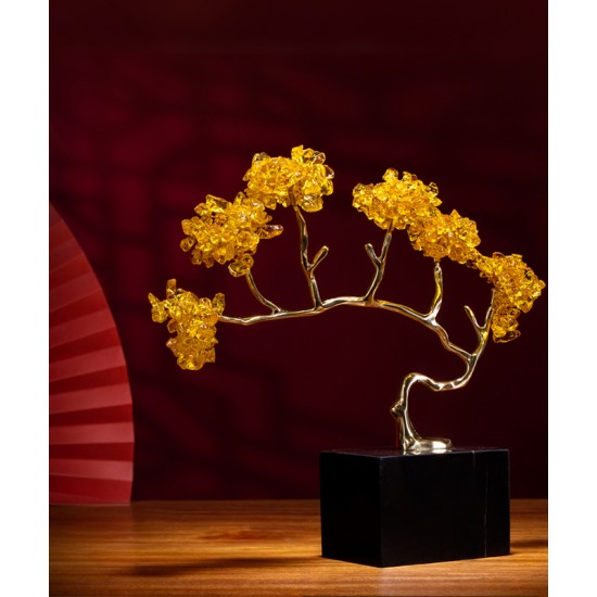 Handmade desktop wealth income symbol decor for home, Citrine fortune tree ornament entrance wine, decoration hand crafts 