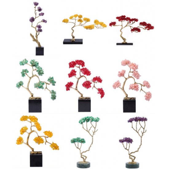 Handmade desktop wealth income symbol decor for home, Citrine fortune tree ornament entrance wine, decoration hand crafts 