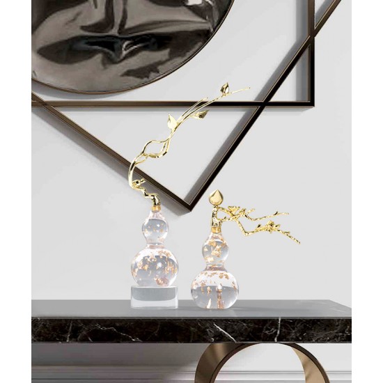 Everyday desktop decor for the living room, light luxury transparent gourd ornaments, porch decoration