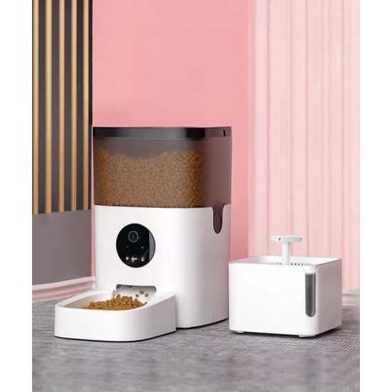 Automatic pet cat feeder, timing, adjustable smart feeder, pet food bowl, drinking water all in one machine