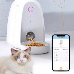 Small mini automatic feeder, remote control, intelligent timing cat food feeding machine for cats and other pets