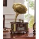 Retro phonograph, antique decoration for living room, vinyl record player, old fashioned creative design record music player