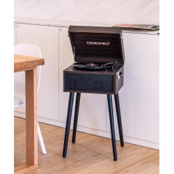 Floor standing retro phonograph, Scandinavian vintage vinyl record phonograph, multifunctional music player	