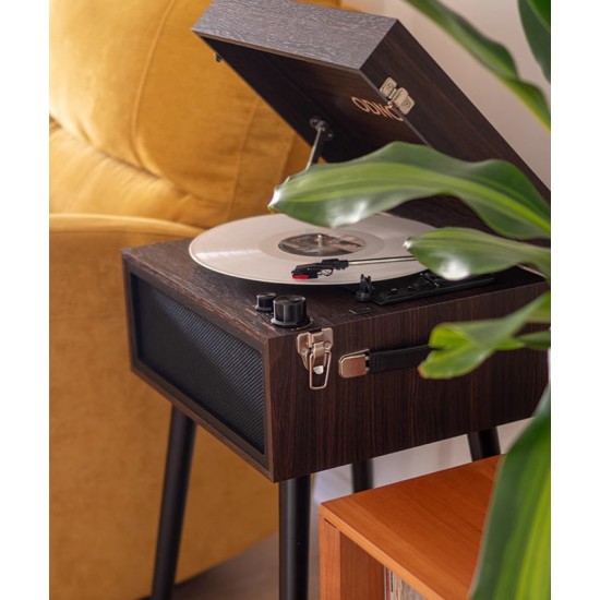 Floor standing retro phonograph, Scandinavian vintage vinyl record phonograph, multifunctional music player	