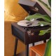 Floor standing retro phonograph, Scandinavian vintage vinyl record phonograph, multifunctional music player	