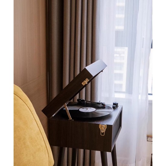 Floor standing retro phonograph, Scandinavian vintage vinyl record phonograph, multifunctional music player	