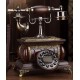 Old antique telephone, solid wood, European retro home telephone, stylish home phone