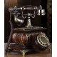 Old antique telephone, solid wood, European retro home telephone, stylish home phone