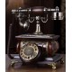 Old antique telephone, solid wood, European retro home telephone, stylish home phone