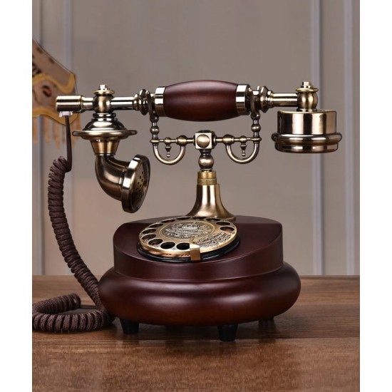European style retro old-fashioned rotary phone, American antique home landline creative phone