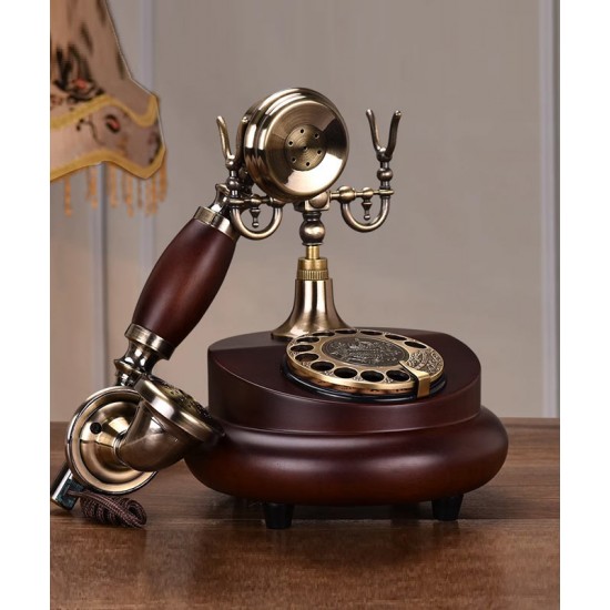 European style retro old-fashioned rotary phone, American antique home landline creative phone