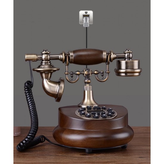 European style retro old-fashioned rotary phone, American antique home landline creative phone