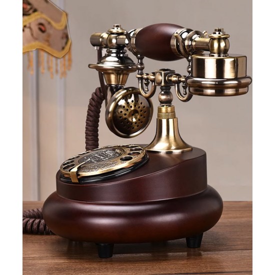 European style retro old-fashioned rotary phone, American antique home landline creative phone