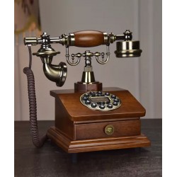 European style retro antique telephone, antique old-fashioned dial-up telephone, landline telephone for home