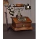 European style retro antique telephone, antique old-fashioned dial-up telephone, landline telephone for home