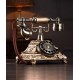 Classic elegance, antique European old fashioned telephone, creative wired landline phone for retro home fashion