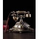 Classic elegance, antique European old fashioned telephone, creative wired landline phone for retro home fashion