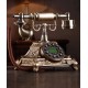 Classic elegance, antique European old fashioned telephone, creative wired landline phone for retro home fashion